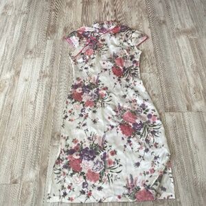 Silk vintage floral night gown